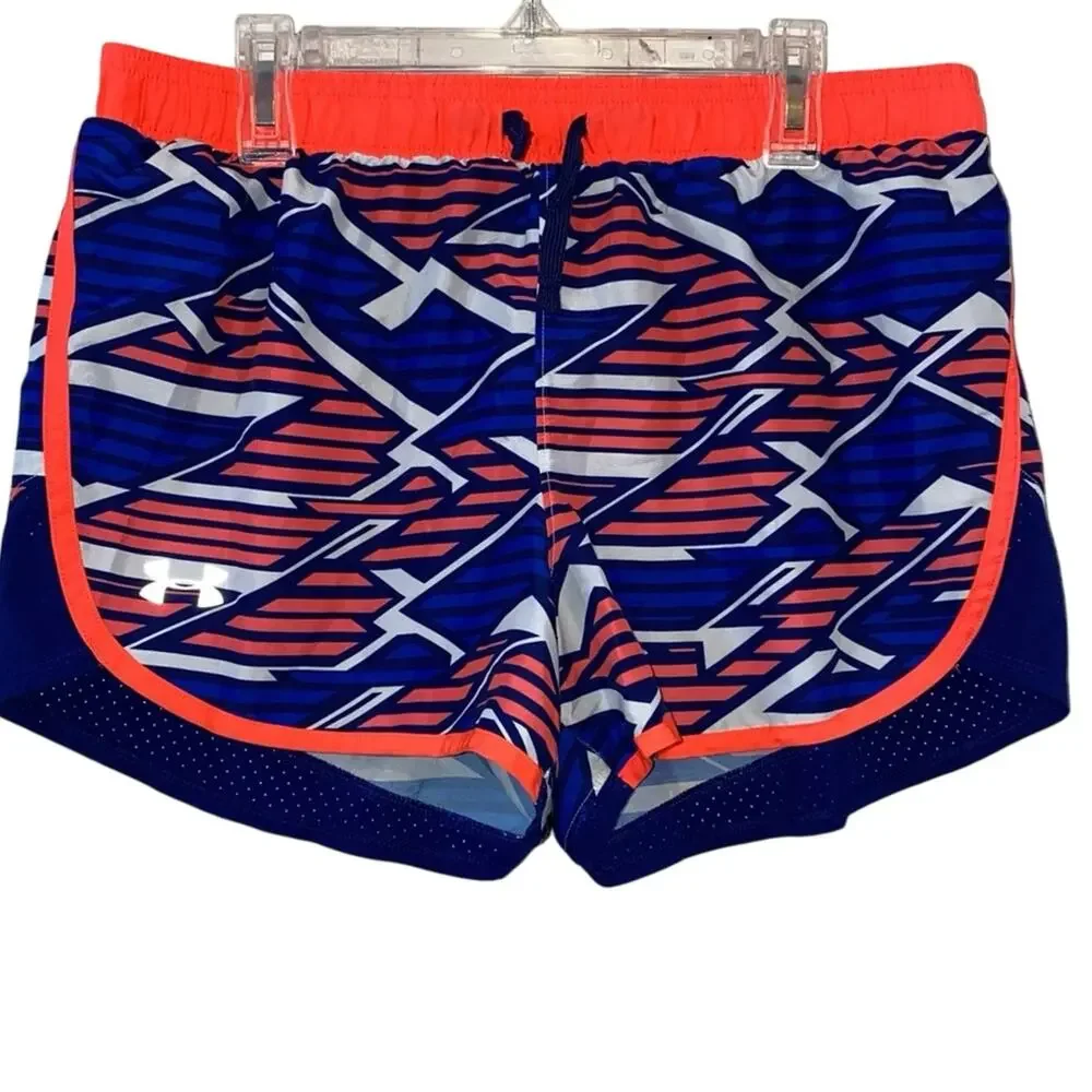 Under Armour Youth XL Athletic‎ Shorts Blue Orange Running Gym Lightweight Girls
